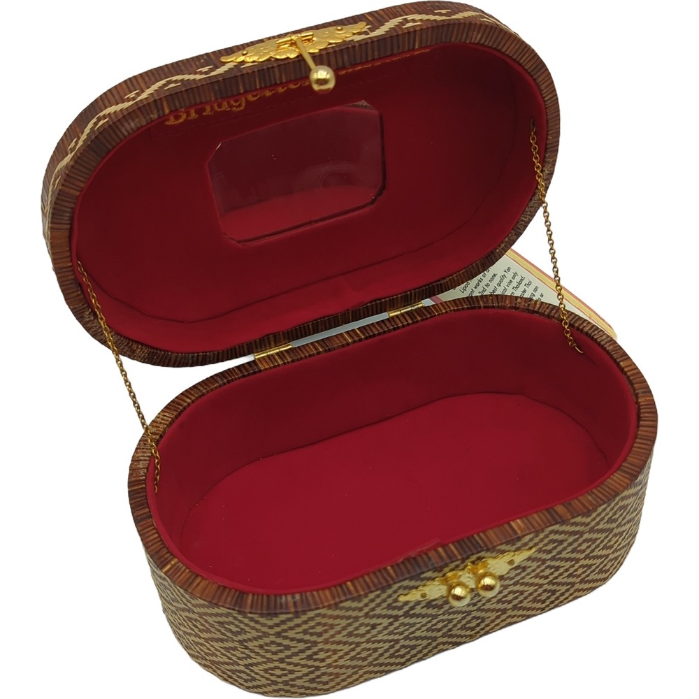 Bridgette Franklin Yan Lipao Hand Woven Thai Vine Box Bag Clutch Brown Gold SM